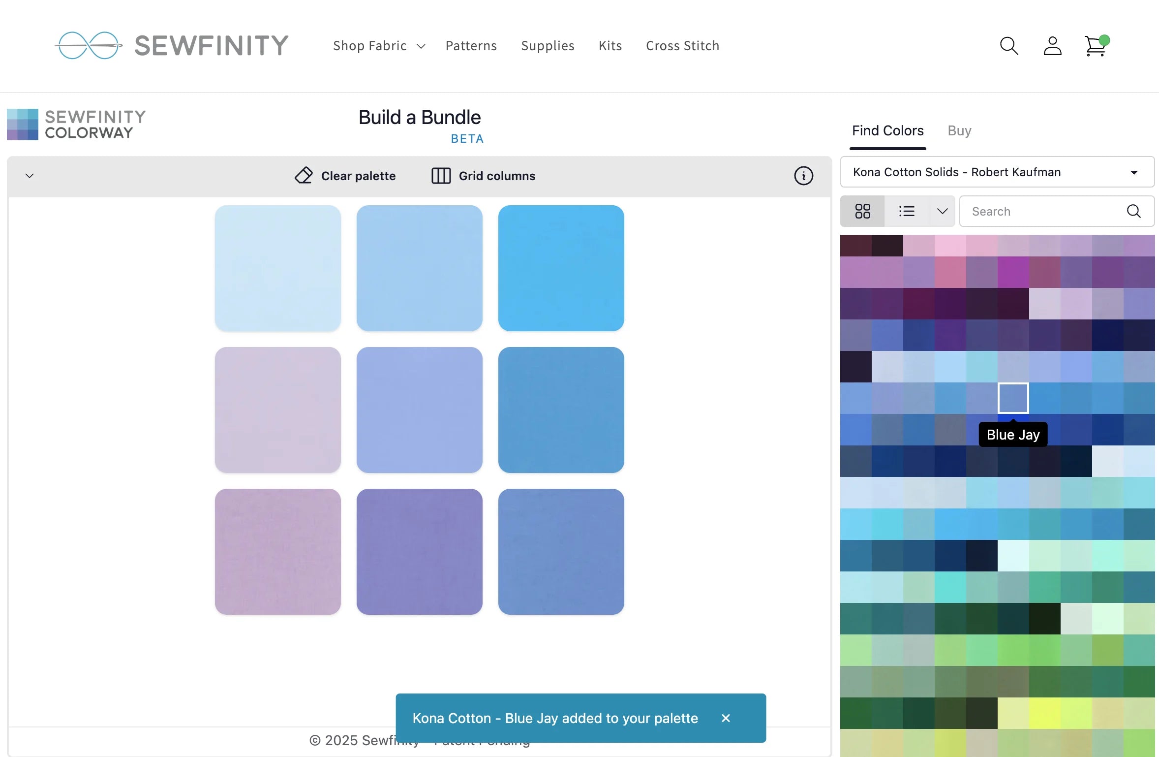 Click any swatch to add it to your palette